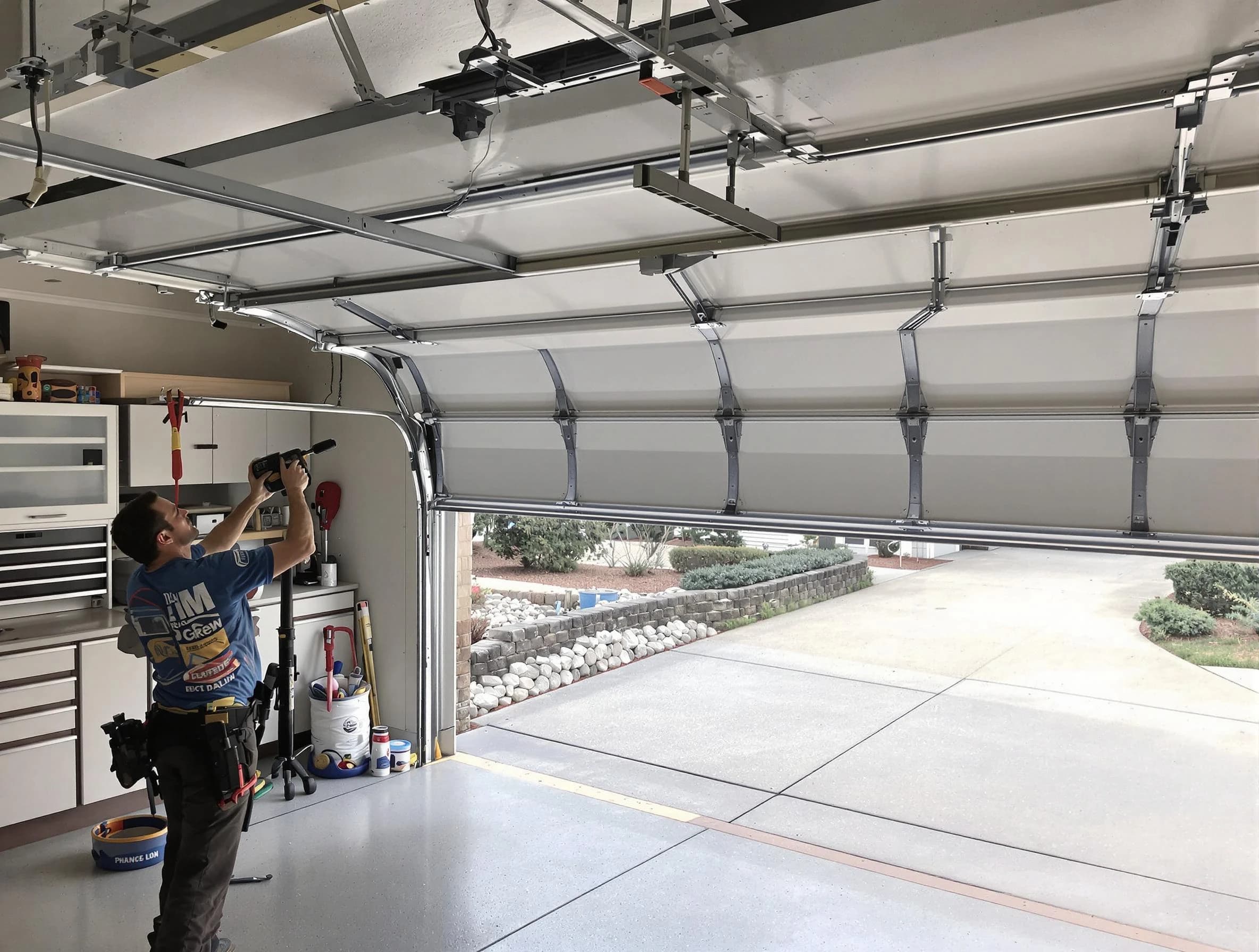 Garage door track repair service by Milliken Garage Door Repair in Milliken